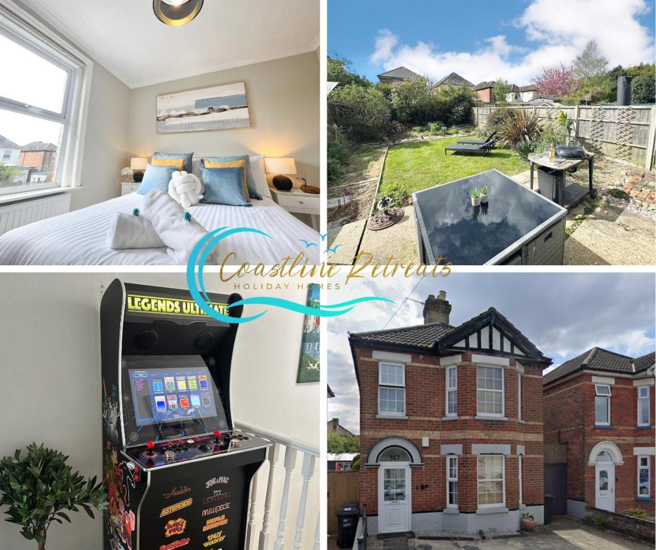 The Capstone Retreat - Beautiful Detached Family Home By Coastline Retreats, Arcade Machine, Parking, Bbq Bournemouth Zewnętrze zdjęcie
